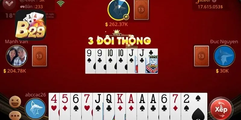 Tiến Lên Miền Nam B29 – Hướng dẫn chơi cho người mới 4 Giao diện game kèm theo hiệu ứng game đẹp mắt